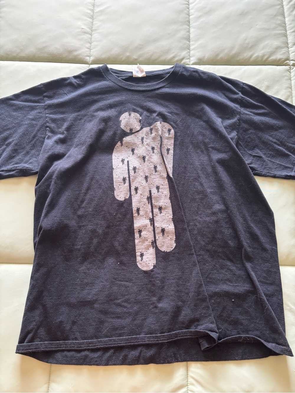 adidas Black Short-Sleeve Tee with Cream Abstract Figure Graphic
